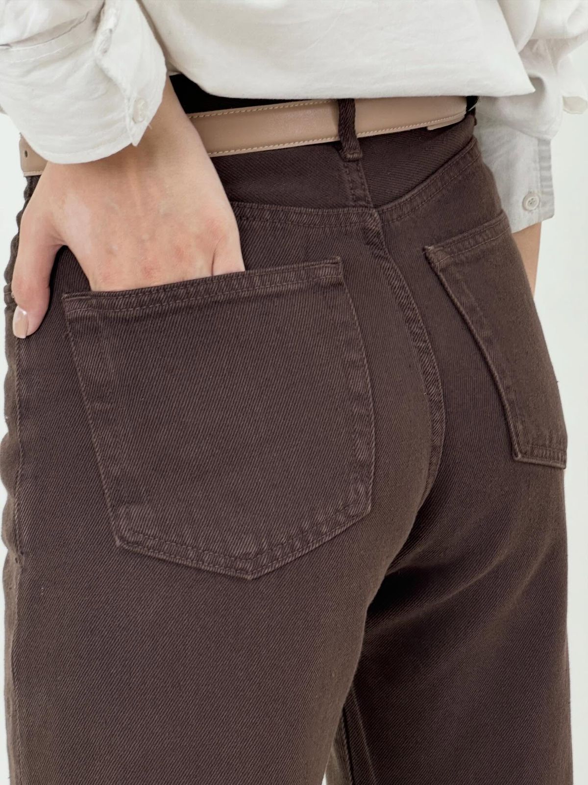 Chocolate Brown High-Waisted Wide Leg Jeans