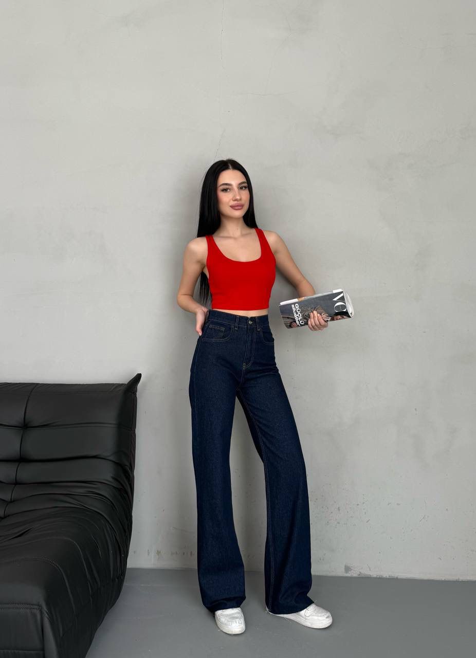 Raw Cuted wide leg keans