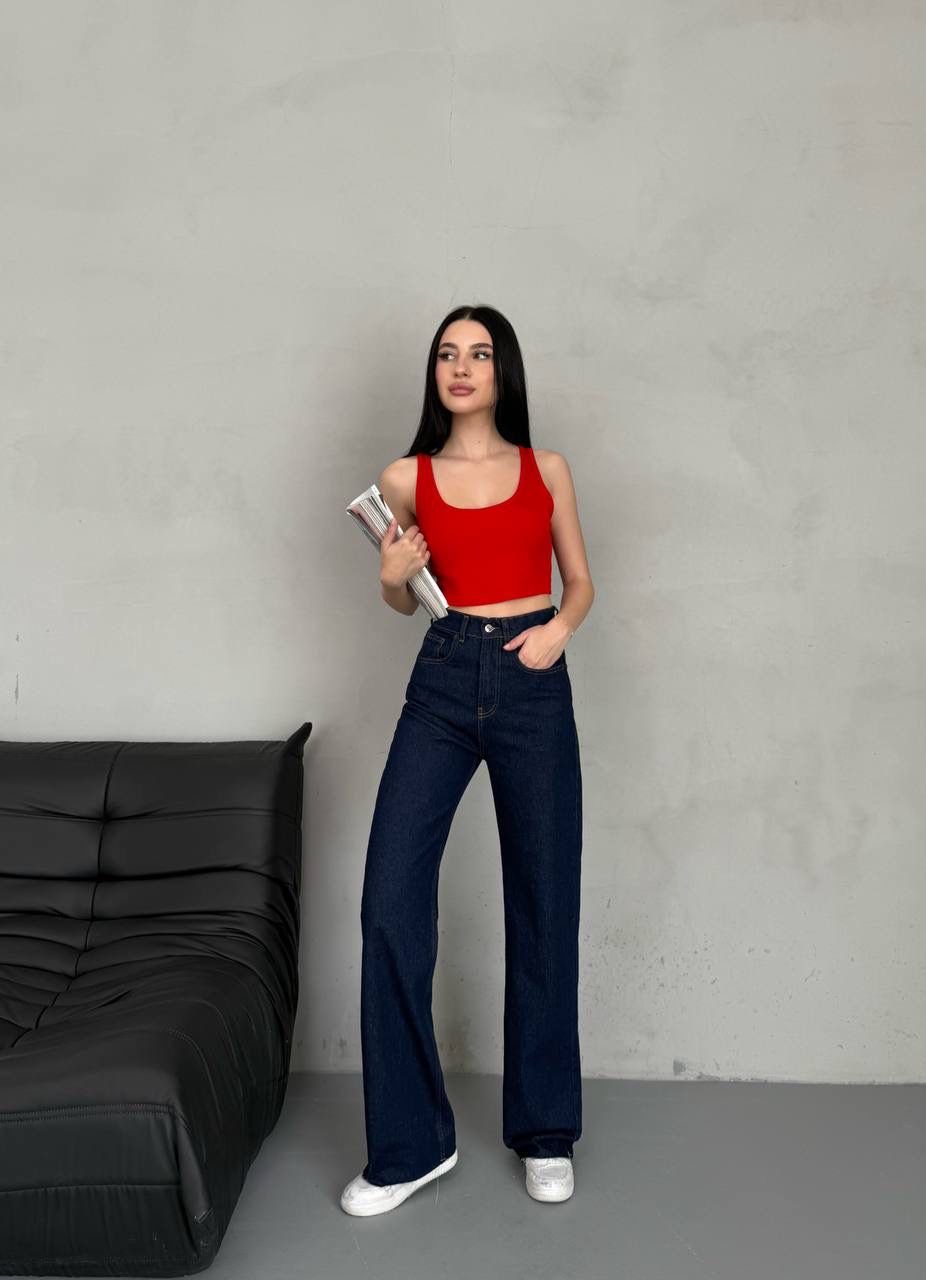 Raw Cuted wide leg keans